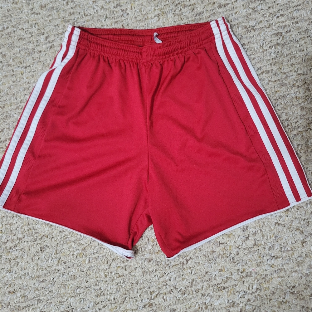 Red adidas soccer/gym shorts